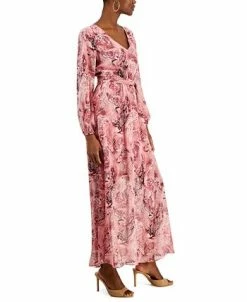 INC International Concepts Women's Printed Long-Sleeve Maxi Dress, Created For Macy's -Clothing Shop 23219789 fpx