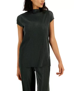 Alfani Women's Pleated Short-Sleeve Top, Created For Macy's -Clothing Shop 23219936 fpx