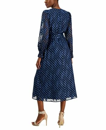 Anne Klein Women's Printed Tie-Waist Midi Dress 4 Anne Klein Women's Printed Tie-Waist Midi Dress - Image 2