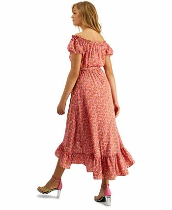 Bar III Women's Off-The-Shoulder Printed Puff-Sleeve Maxi Dress, Created For Macy's 4 Bar III Women's Off-The-Shoulder Printed Puff-Sleeve Maxi Dress, Created For Macy's - Image 2