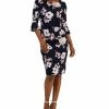 Connected Women's Floral-Print Flared-Sleeve Sheath Dress 1 Connected Women's Floral-Print Flared-Sleeve Sheath Dress -Clothing Shop 23220732 fpx