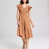 And Now This Women's Smocked Flutter-Sleeve Midi Dress -Clothing Shop 23247347 fpx