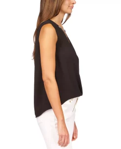 Michael Kors Women's Crepe Chain Faux-Wrap Top -Clothing Shop 23261791 fpx