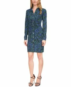 Michael Kors Women's Zebra-Print Ruched Mini Dress