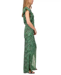 Michael Kors Women's Zebra-Print V-Neck Flounce Blouse -Clothing Shop 23261932 fpx