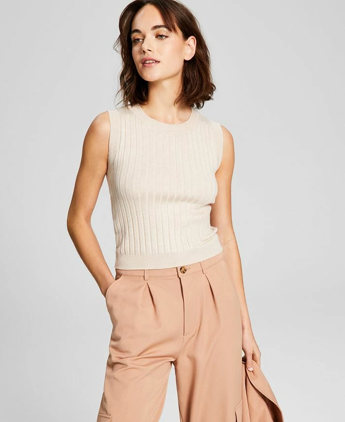 And Now This Women's Ribbed Sleeveless Sweater Tank 3 And Now This Women's Ribbed Sleeveless Sweater Tank