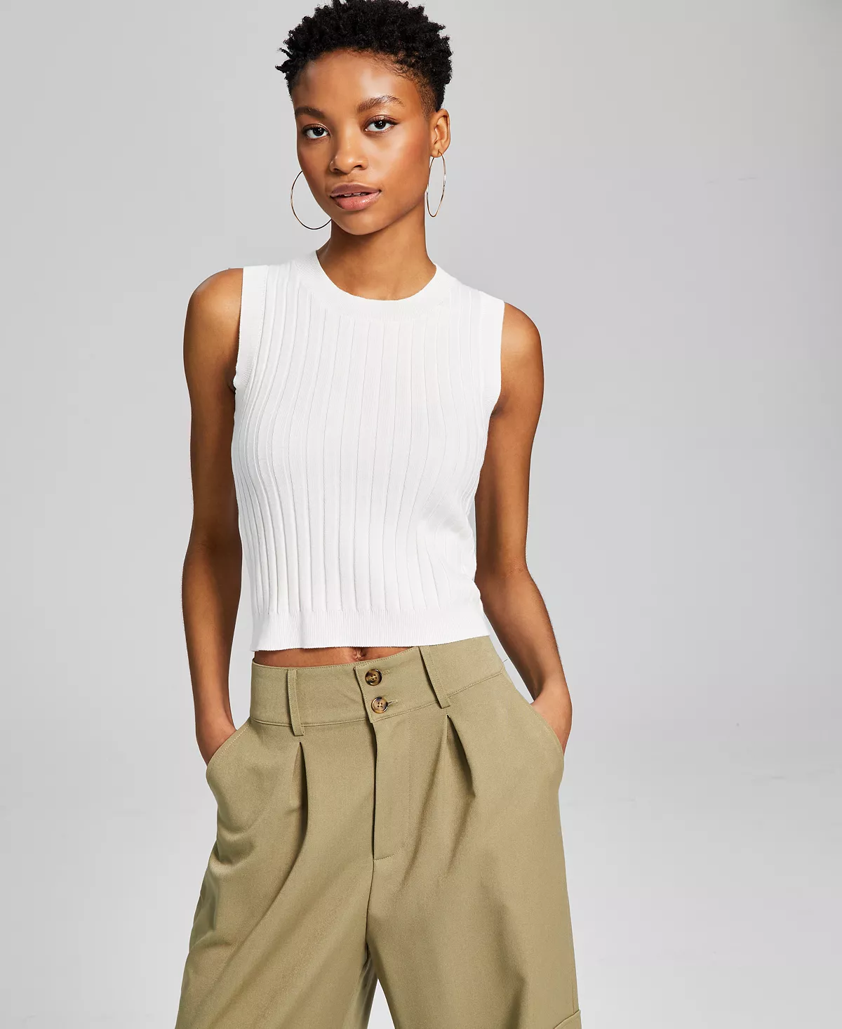 And Now This Women's Ribbed Sleeveless Sweater Tank 6 And Now This Women's Ribbed Sleeveless Sweater Tank - Image 4