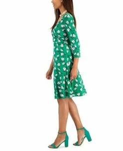 Kasper Women's Maura Printed Surplice-Neck Dress 9 Kasper Women's Maura Printed Surplice-Neck Dress -Clothing Shop 23289579 fpx