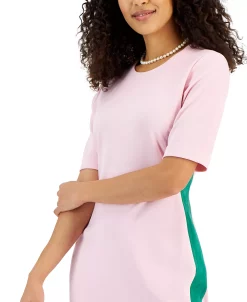 Kasper Women's Ellen Crewneck Side-Stripe Shift Dress 10 Kasper Women's Ellen Crewneck Side-Stripe Shift Dress -Clothing Shop 23289603 fpx