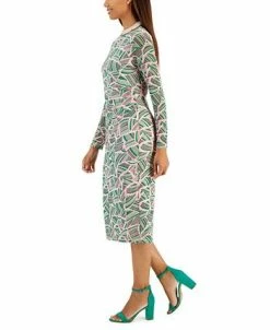 Kasper Women's Side-Pleated Printed Midi Dress 9 Kasper Women's Side-Pleated Printed Midi Dress -Clothing Shop 23289605 fpx
