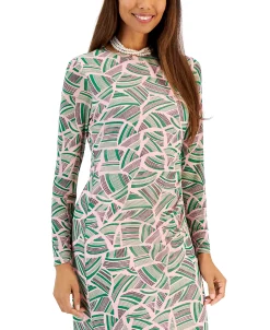 Kasper Women's Side-Pleated Printed Midi Dress 10 Kasper Women's Side-Pleated Printed Midi Dress -Clothing Shop 23289606 fpx