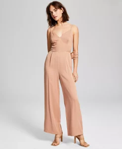 And Now This Women's Sleeveless Pull-On Wide-Leg Jumpsuit -Clothing Shop 23304528 fpx
