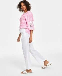 Charter Club Women's Linen Drawstring Pants, Created For Macy's -Clothing Shop 23306878 fpx