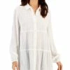 Style & Co Women's Textured-Stripe Tiered Button Shirt, Created For Macy's 2 Style & Co Women's Textured-Stripe Tiered Button Shirt, Created For Macy's -Clothing Shop 23314055 fpx