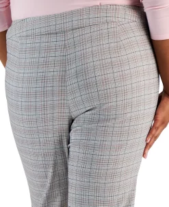 Kasper Plus Size Plaid Mid-Rise Straight-Leg Ankle Pants -Clothing Shop 23314941 fpx