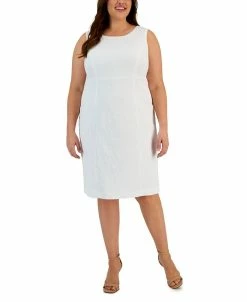 Kasper Plus Size Jacquard Empire-Seam Dress