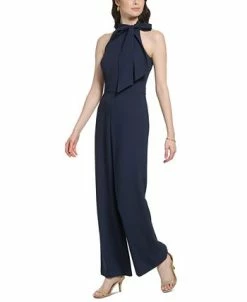 Vince Camuto Women's Signature Stretch Crepe Bow-Neck Halter Jumpsuit -Clothing Shop 23326971 fpx