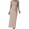Papell Studio Women's Beaded Long-Sleeve Sheath Gown -Clothing Shop 23334384 fpx