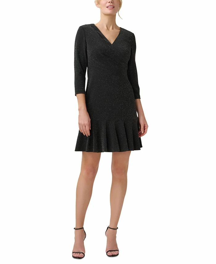 Adrianna Papell Women's Metallic Flounce-Hem Dress 2 Adrianna Papell Women's Metallic Flounce-Hem Dress