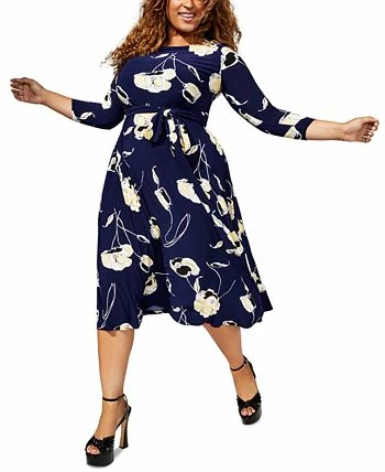 Kasper Plus Size Fit & Flare Boat-Neck Dress 5 Kasper Plus Size Fit & Flare Boat-Neck Dress - Image 3