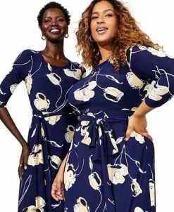 Kasper Plus Size Fit & Flare Boat-Neck Dress 16 Kasper Plus Size Fit & Flare Boat-Neck Dress -Clothing Shop 23338367 fpx