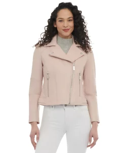 Michael Kors Women's Leather Moto Jacket 11 Michael Kors Women's Leather Moto Jacket -Clothing Shop 23350701 fpx