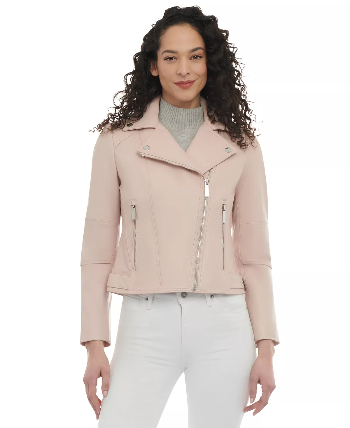 Michael Kors Women's Leather Moto Jacket 6 Michael Kors Women's Leather Moto Jacket - Image 4