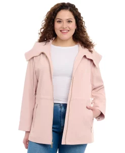 Michael Kors Women's Plus Size Hooded Anorak Raincoat -Clothing Shop 23350741 fpx