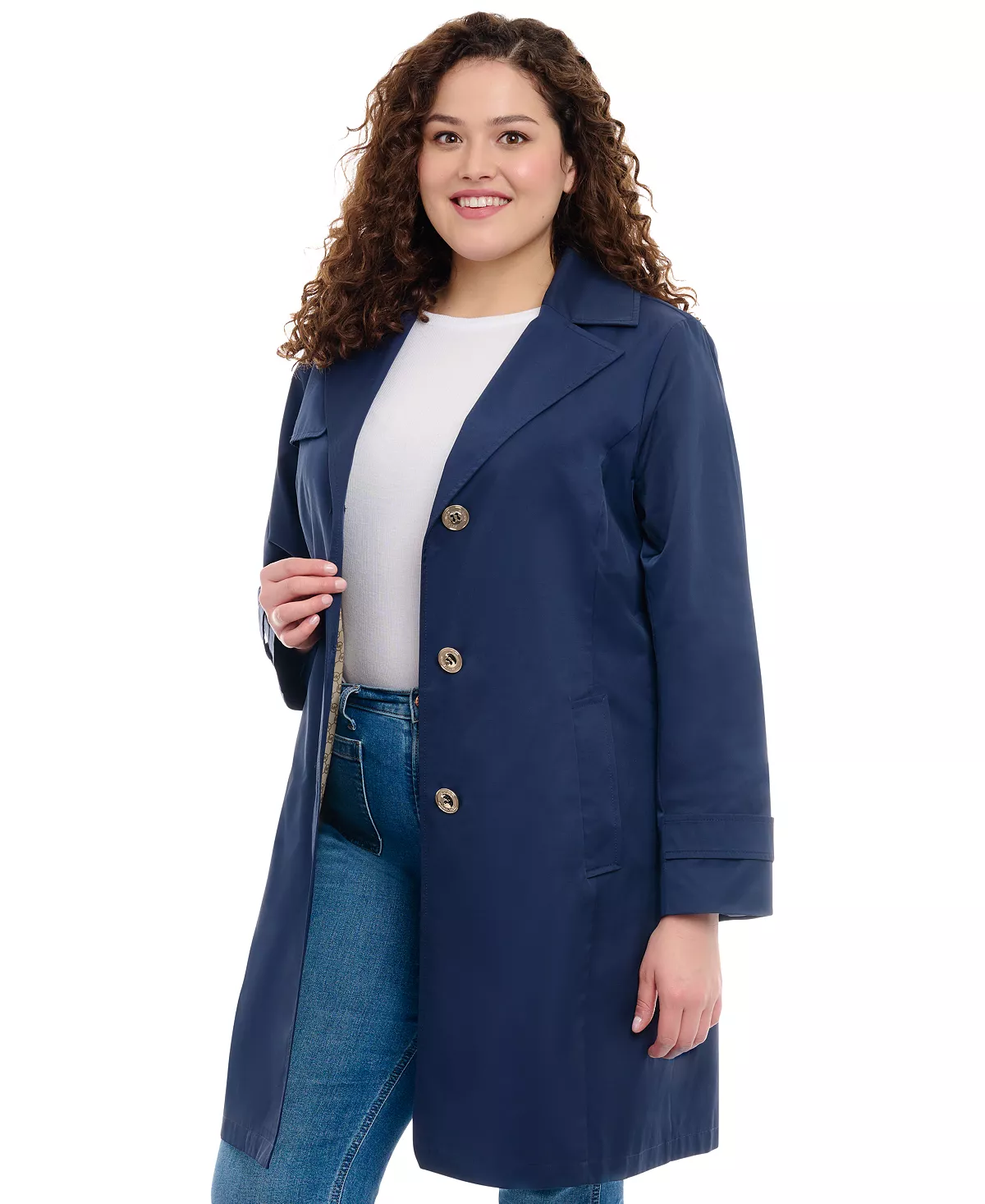 Michael Kors Women's Plus Size Single-Breasted Trench Coat 6 Michael Kors Women's Plus Size Single-Breasted Trench Coat - Image 4