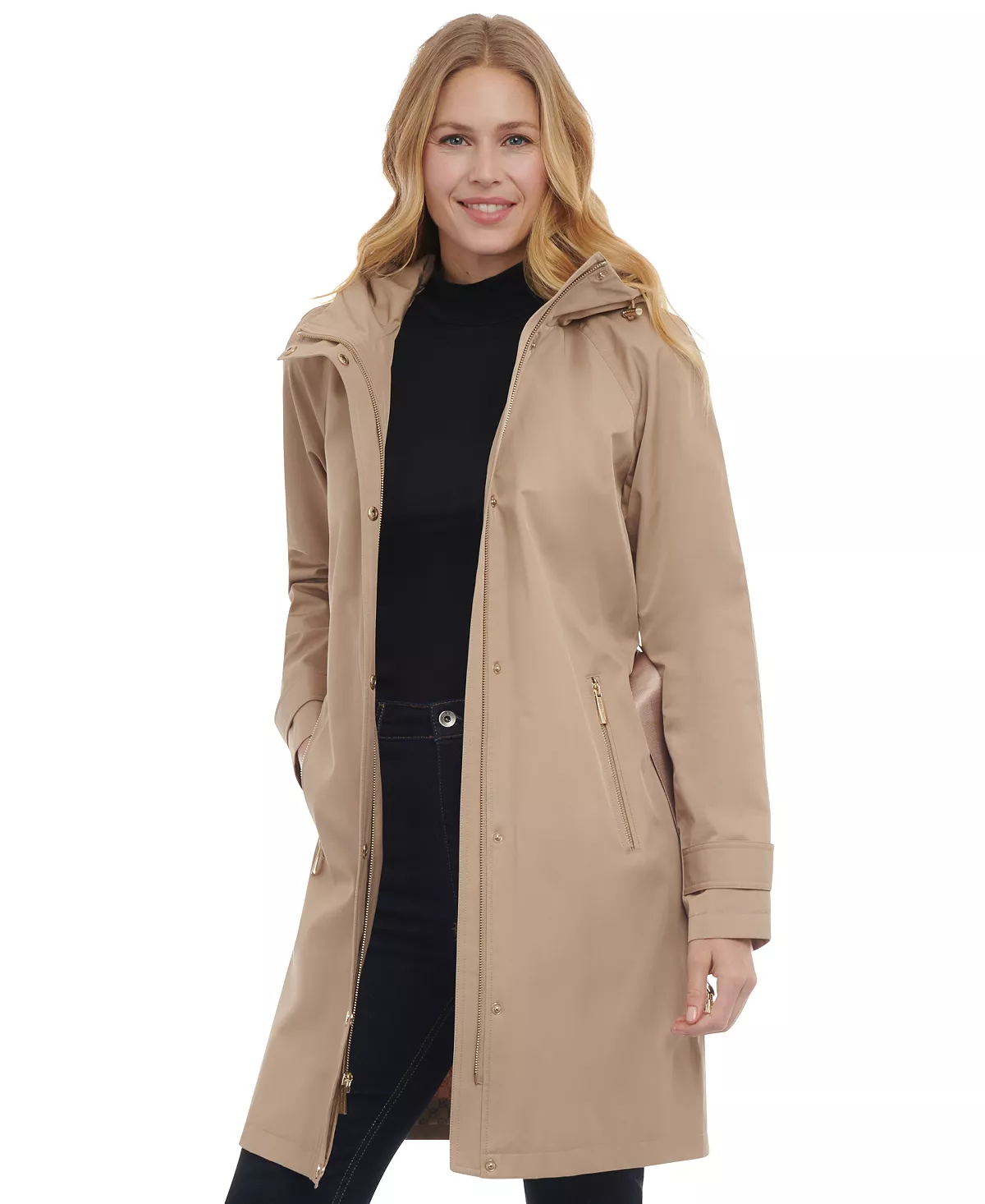 Michael Kors Petite Belted Hooded Trench Coat 5 Michael Kors Petite Belted Hooded Trench Coat - Image 3
