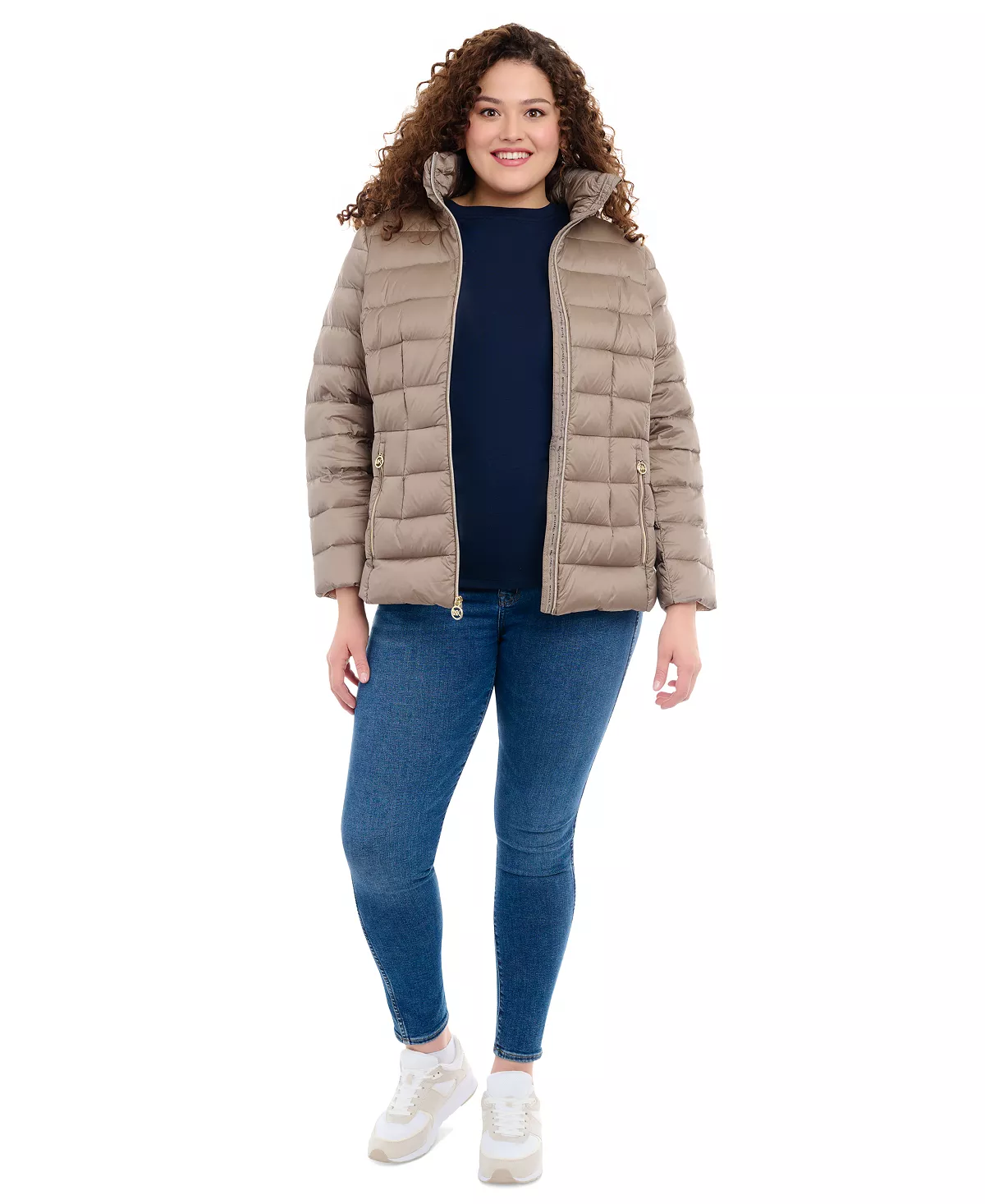 Michael Kors Women's Plus Size Hooded Packable Down Shine Puffer Coat, Created For Macy's 7 Michael Kors Women's Plus Size Hooded Packable Down Shine Puffer Coat, Created For Macy's - Image 5