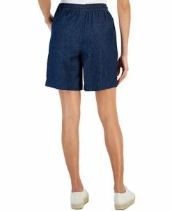 Karen Scott Women's Emilia Relaxed Pull-On Denim Shorts, Created For Macy's -Clothing Shop 23367412 fpx