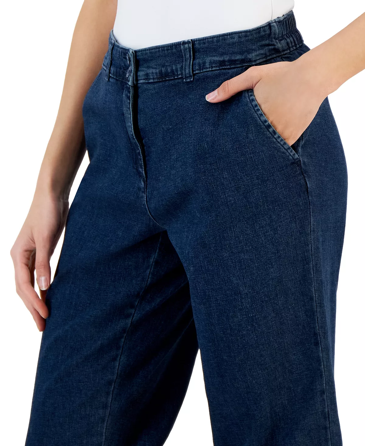Karen Scott Women's Denim Comfort Capri Pants, Created For Macy's 6 Karen Scott Women's Denim Comfort Capri Pants, Created For Macy's - Image 4