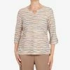 Alfred Dunner Women's Stonehenge Crewneck 3/4 Sleeve Top With Removable Necklace 2 Alfred Dunner Women's Stonehenge Crewneck 3/4 Sleeve Top With Removable Necklace -Clothing Shop 23371894 fpx