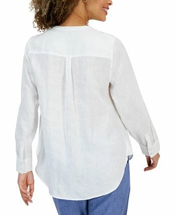 Charter Club Women's Linen Split-Neck Tunic, Created For Macy's 4 Charter Club Women's Linen Split-Neck Tunic, Created For Macy's - Image 2