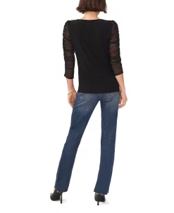 Vince Camuto Women's Ruched Sleeve Top -Clothing Shop 23381304 fpx