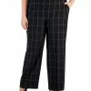 Kasper Plus Size Mid-Rise Pull-On Plaid Pants