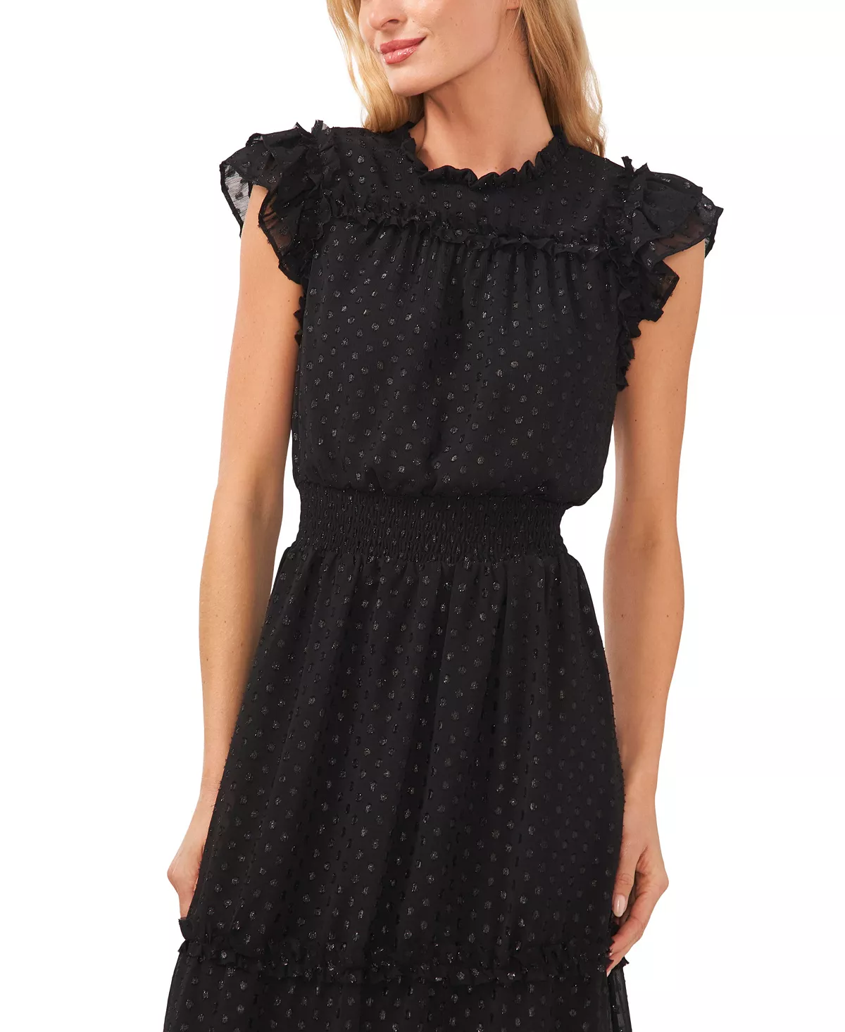 CeCe Women's Lurex Clip Dot Midi Dress 5 CeCe Women's Lurex Clip Dot Midi Dress - Image 3