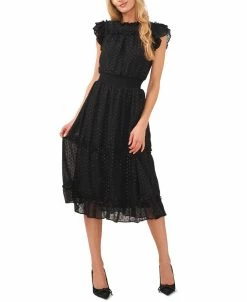 CeCe Women's Lurex Clip Dot Midi Dress