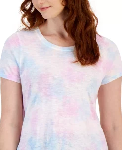 Style & Co Women's Tie Dye Print Short-Sleeve Scoop-neck T-Shirt, Created For Macy's -Clothing Shop 23412278 fpx