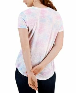 Style & Co Women's Tie Dye Print Short-Sleeve Scoop-neck T-Shirt, Created For Macy's -Clothing Shop 23412279 fpx