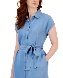 Style & Co Women's Tie-Waist Short-Sleeve Denim Shirtdress, Created For Macy's 10 Style & Co Women's Tie-Waist Short-Sleeve Denim Shirtdress, Created For Macy's -Clothing Shop 23412343 fpx