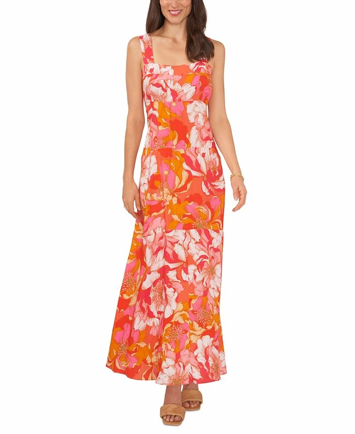 Vince Camuto Women's Printed Sleeveless Tiered Maxi Dress 3 Vince Camuto Women's Printed Sleeveless Tiered Maxi Dress