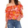 Vince Camuto Women's Printed Ruffled Off-the-Shoulder Top -Clothing Shop 23441074 fpx