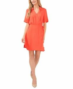 Vince Camuto Women's Split-Neck Collared Wrap Dress 10 Vince Camuto Women's Split-Neck Collared Wrap Dress -Clothing Shop 23441181 fpx