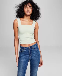 And Now This Women's Square-Neck Double-Layer Tank Top -Clothing Shop 23454453 fpx