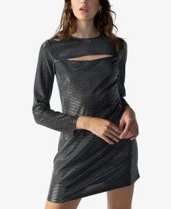 Sanctuary Women's Night Disco Cutout Metallic Dress