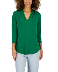 Charter Club Women's 3/4-Sleeve Top, Created For Macy's -Clothing Shop 23491037 fpx
