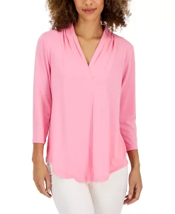 Charter Club Women's 3/4-Sleeve Top, Created For Macy's -Clothing Shop 23491040 fpx