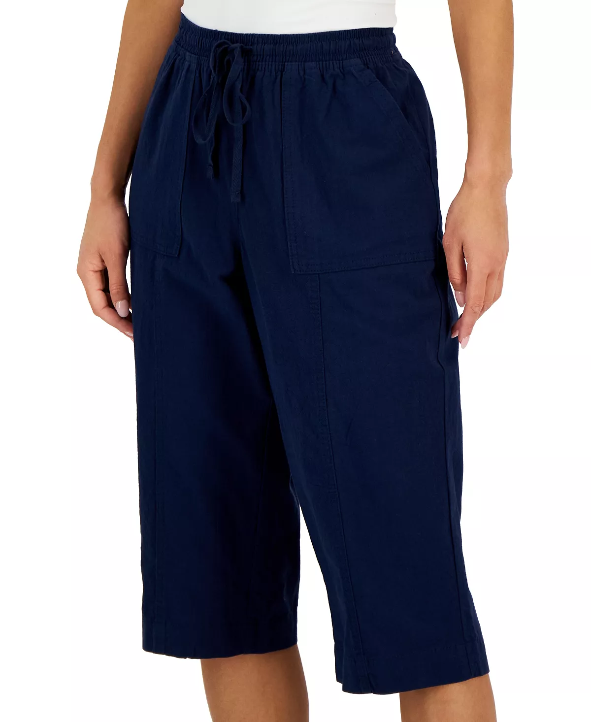 Karen Scott Women's Quinn Cotton Pull-On Capri Pants, Created For Macy's 6 Karen Scott Women's Quinn Cotton Pull-On Capri Pants, Created For Macy's - Image 4